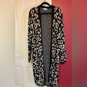 Leopard maxi cardigan